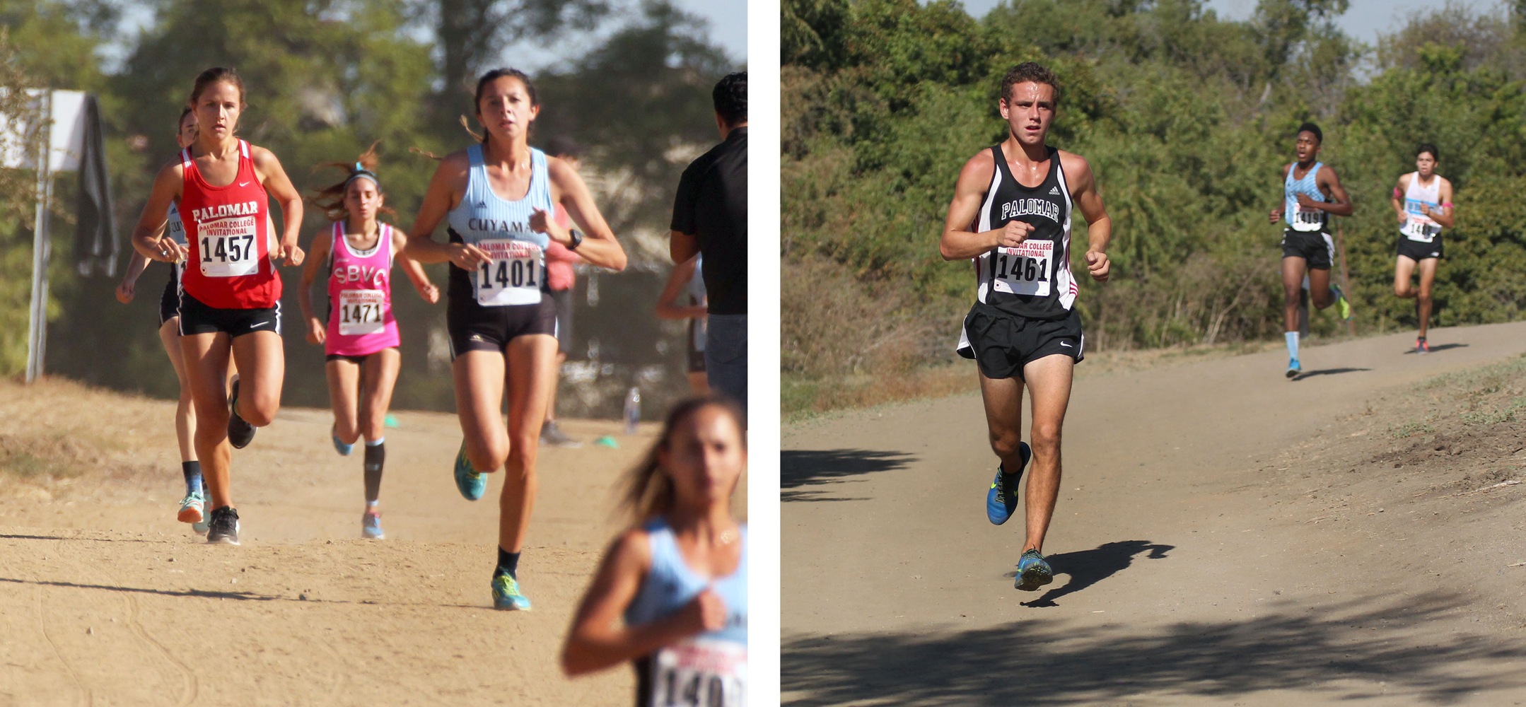Palomar's Hannah Lopez and Chris Allen run to fifth-place finishes. -- Photos by Hugh Cox