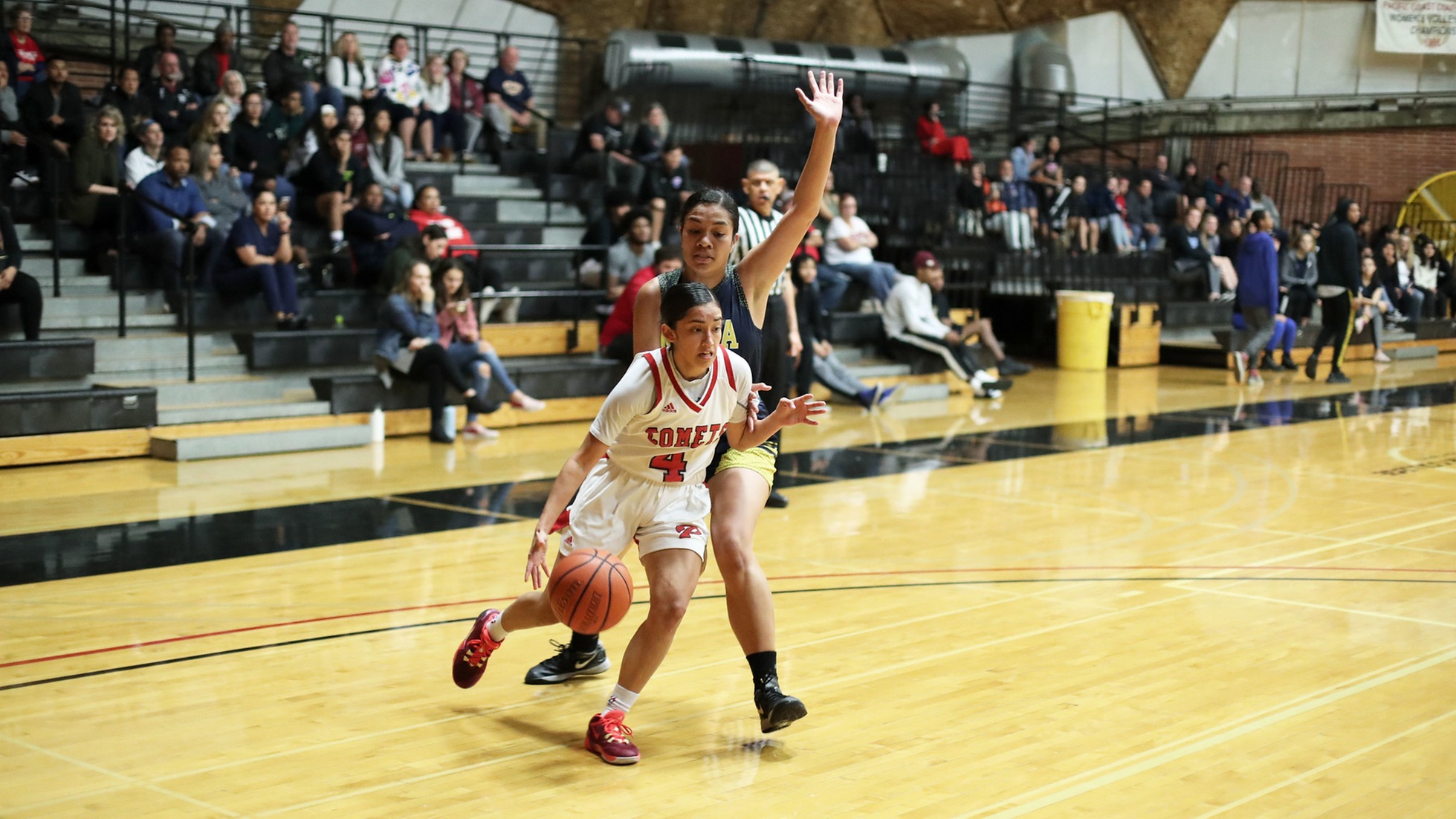 Elexis Espina shot 80 percent at the 3-point line against the Knights. Photo by Hugh Cox (taken 1/24).