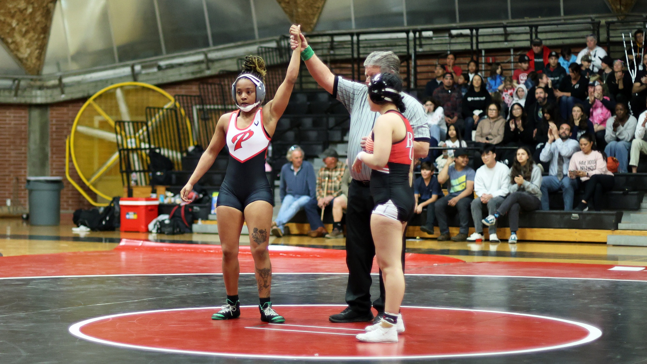 Pir'Shaih Dickerson finished with two pins. Photo by Hugh Cox.