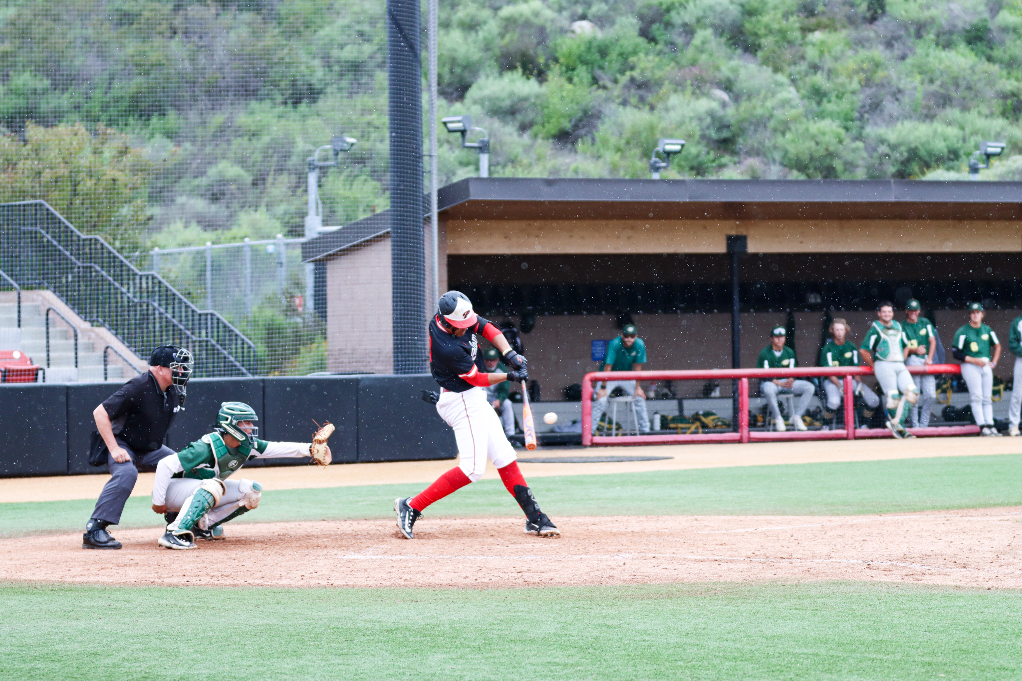 Quincy Scott had the game-winning home run in the eighth inning. Photo by Cara Heise.