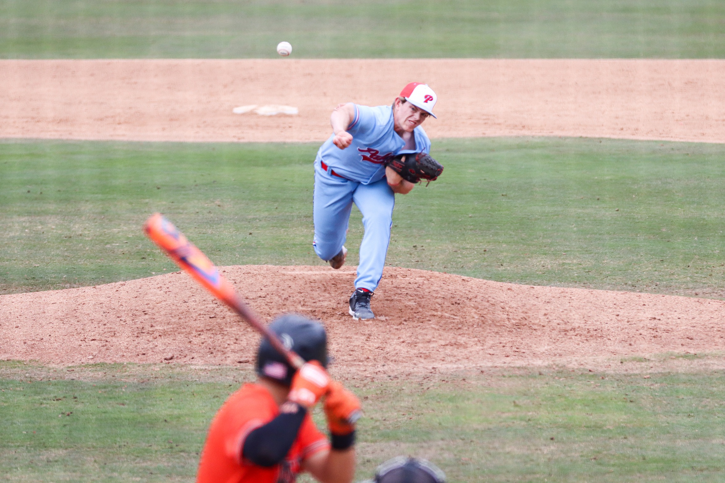 Evan Langer pitched two innings and struck out two. Photo by Cara Heise.