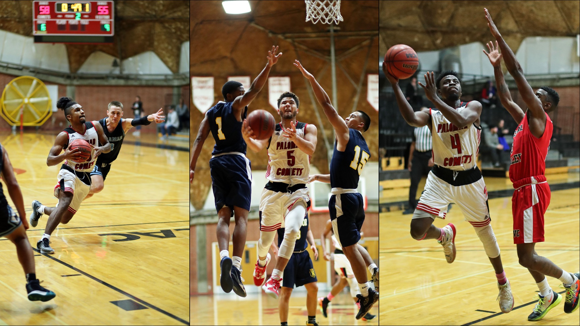 From left: Zadok Wilson (1st Team), Michael Brandon (2nd Team) and Anthony Brewer (2nd Team) all receive All-PCAC honors. Photos by Hugh Cox.