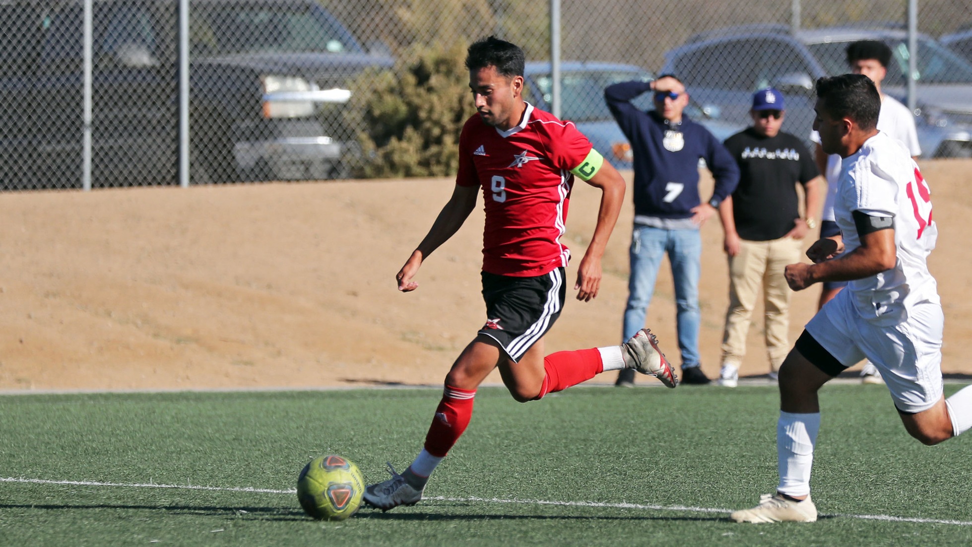 Arturo Soltero scored the two goals for the Comets in their final game. Photo by Hugh Cox (taken 11/1).