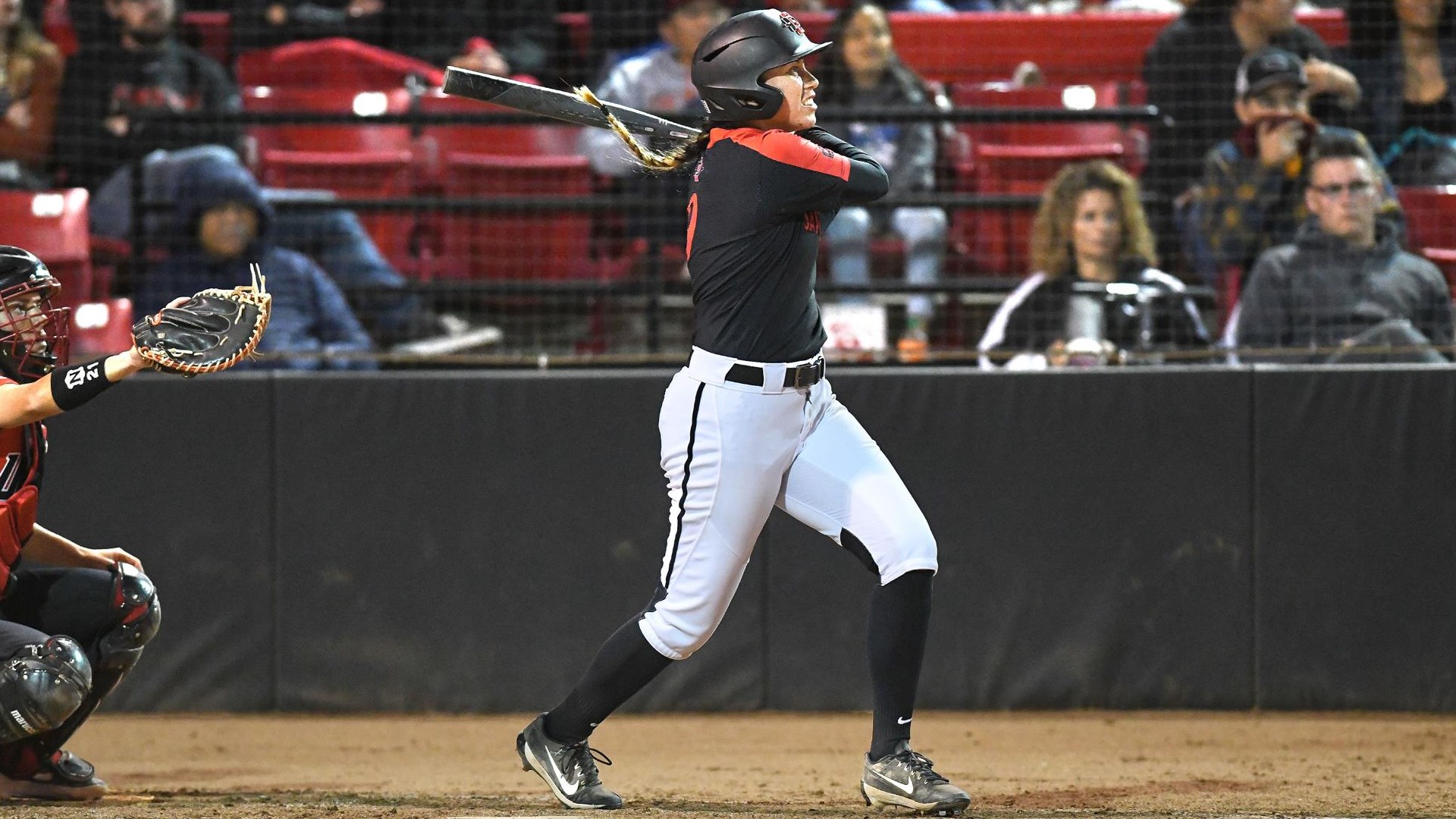 Garcia hitting for San Diego State University. Photo provided by Lacey Craft.