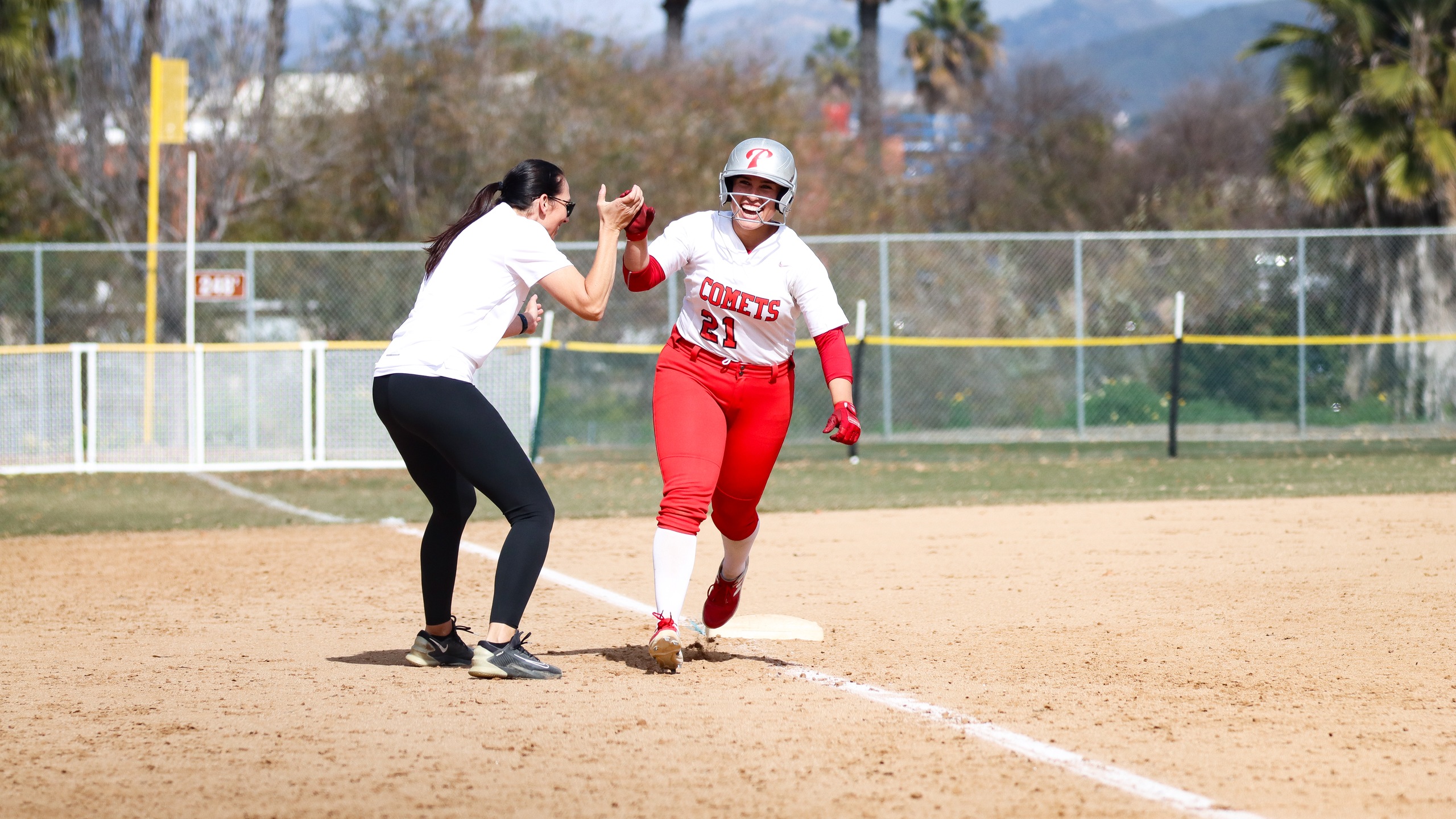Breanna Lutz hit her first home run of the season in game one and hit another one in game two. Photo by Cara Heise.