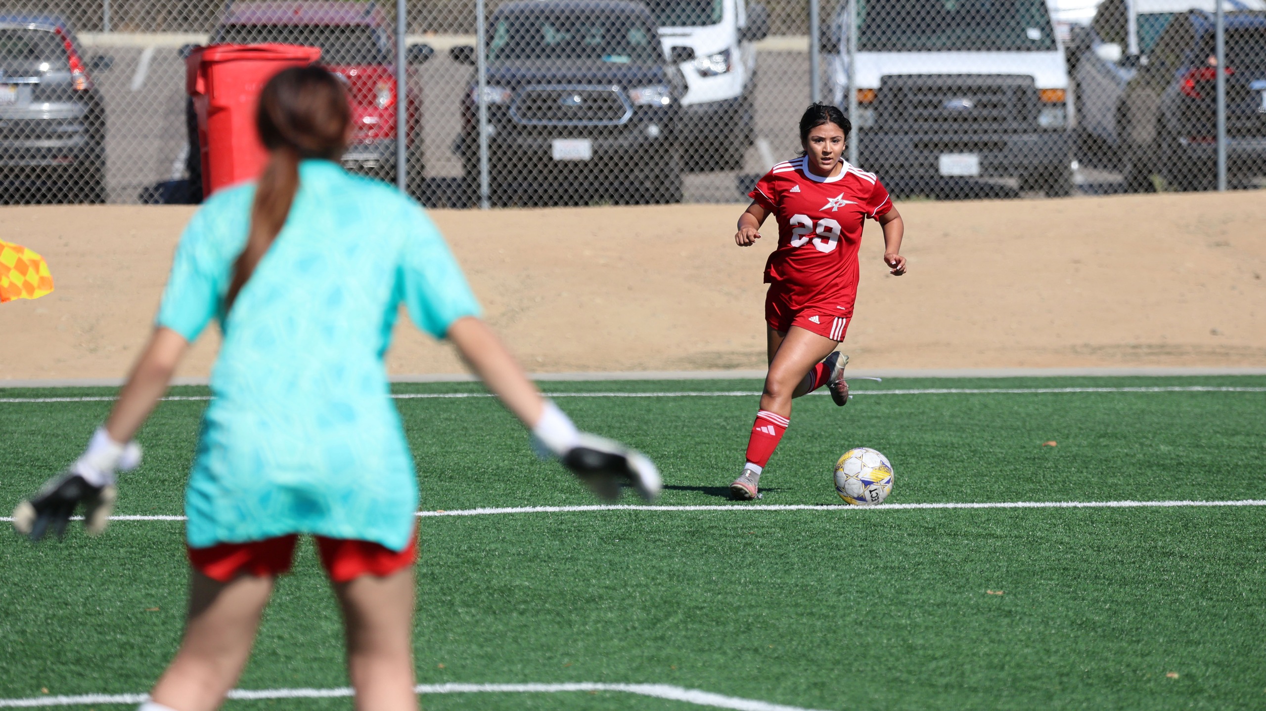 Abigail Reyes scored two goals against the Griffins. Photo by Hugh Cox.