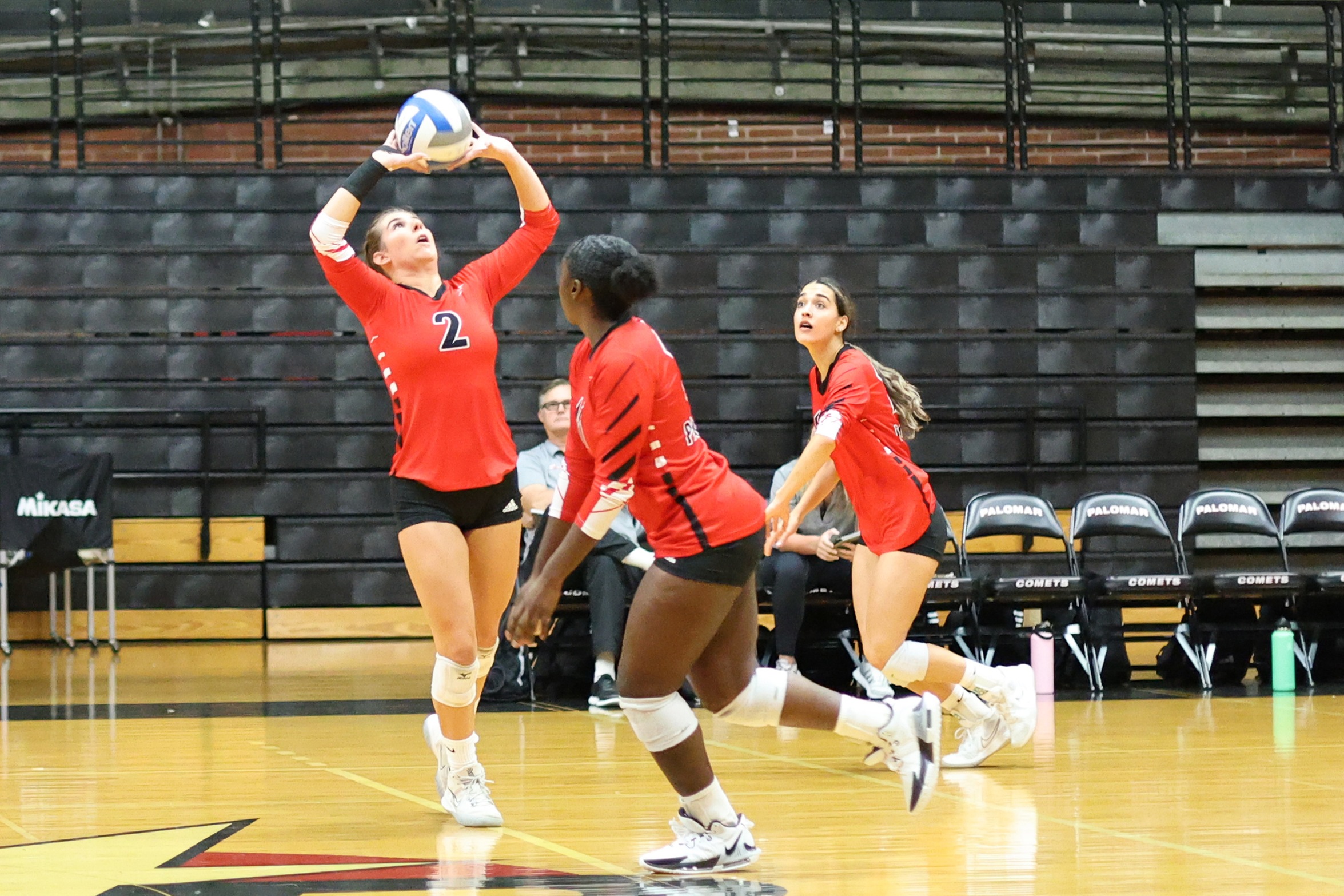 Mayara Swillens finished the night with 26 assists, five aces and four blocks. Photo by Hugh Cox.