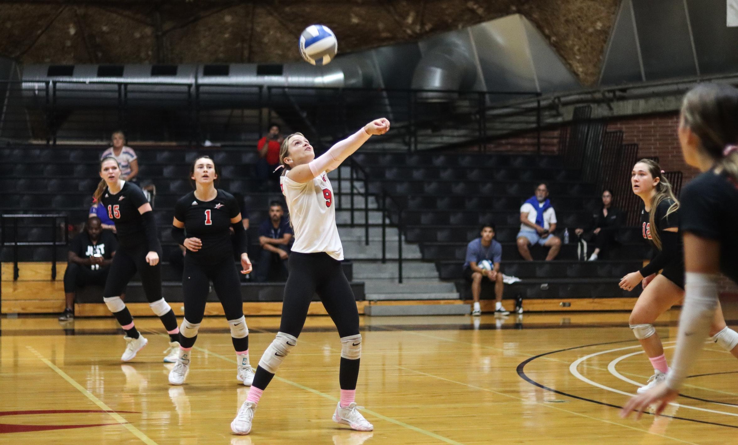 Cadence Young had 18 digs. Photo by Cara Heise.