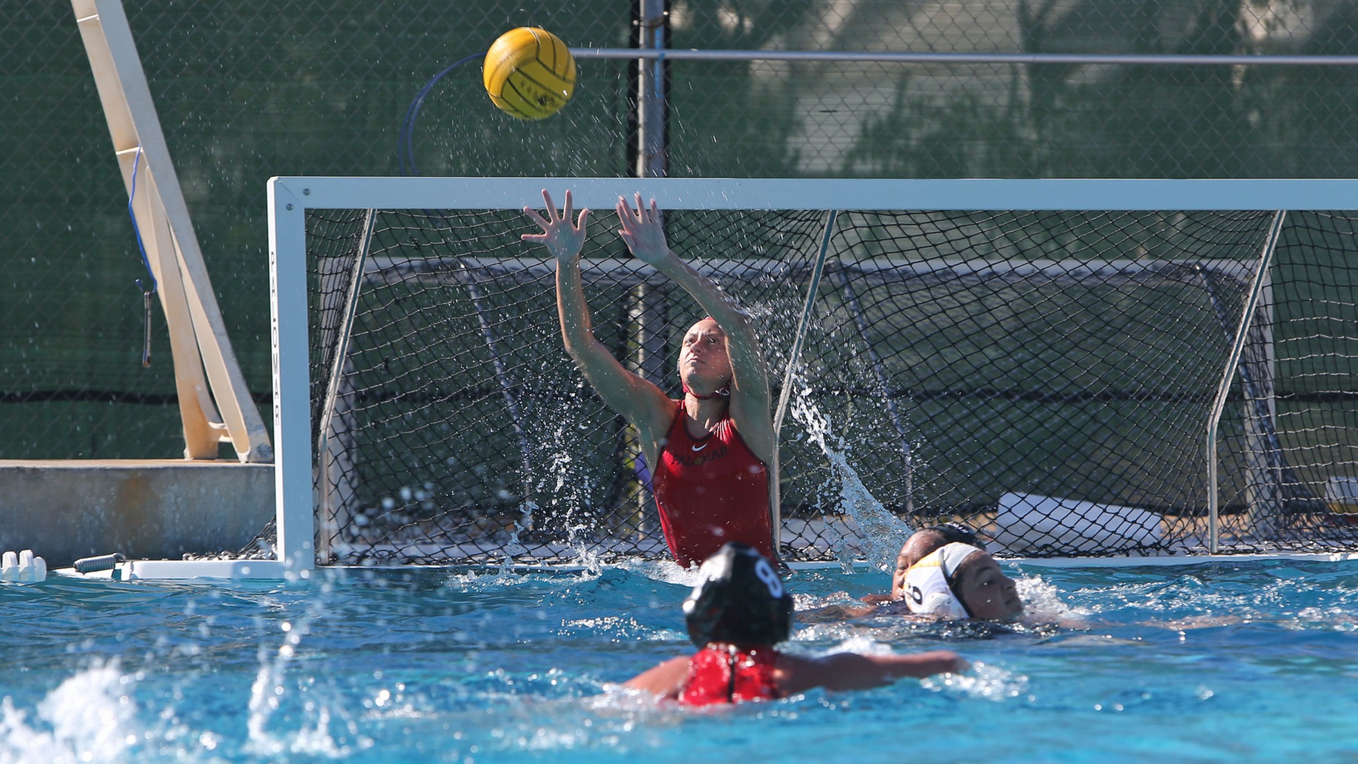 Julia Miller recorded 11 saves against East Los Angeles College on Saturday. Photo by Hugh Cox.