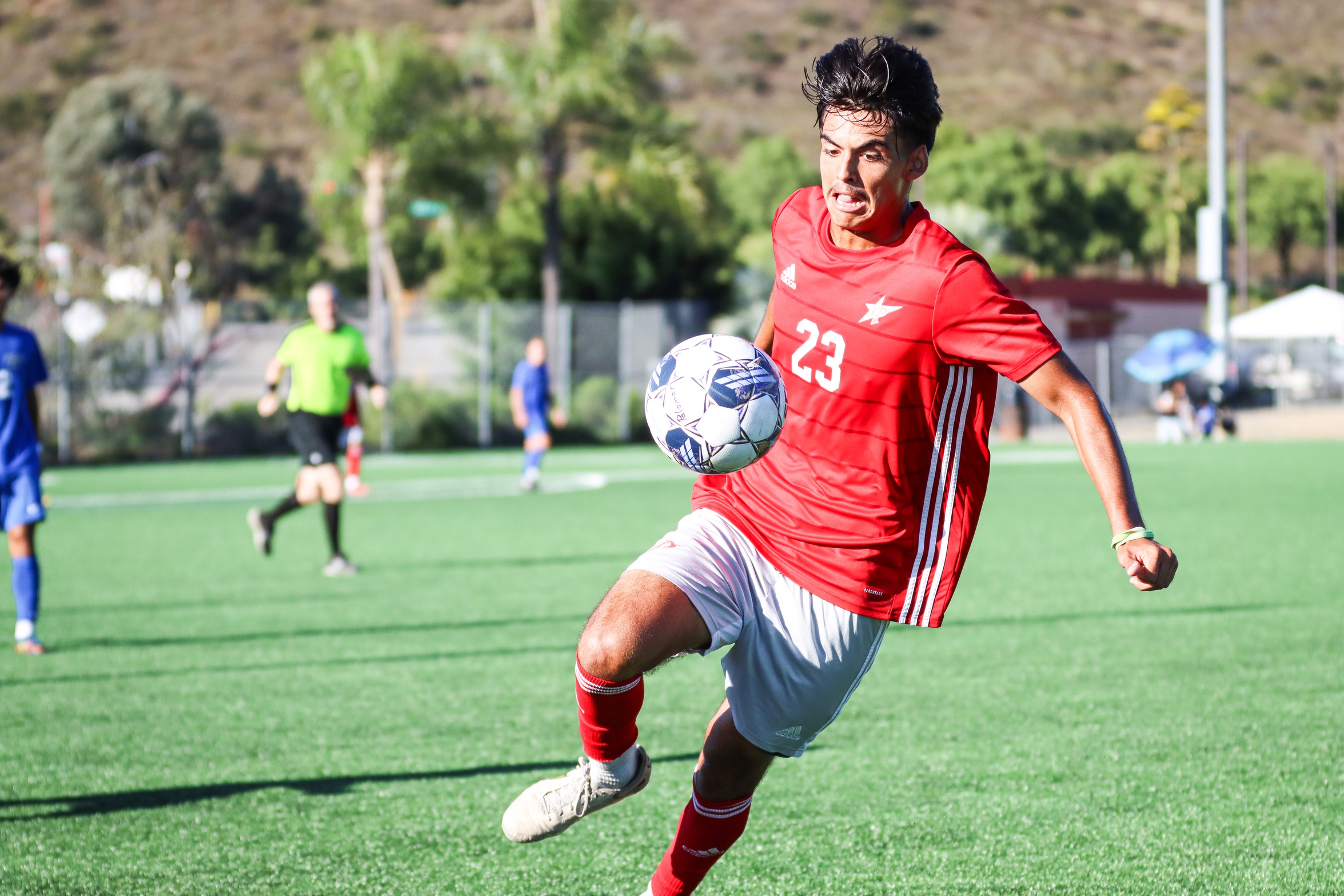 Arturo Atilano-Gutierrez had his first hat trick on Friday afternoon. Photo by Cara Heise.