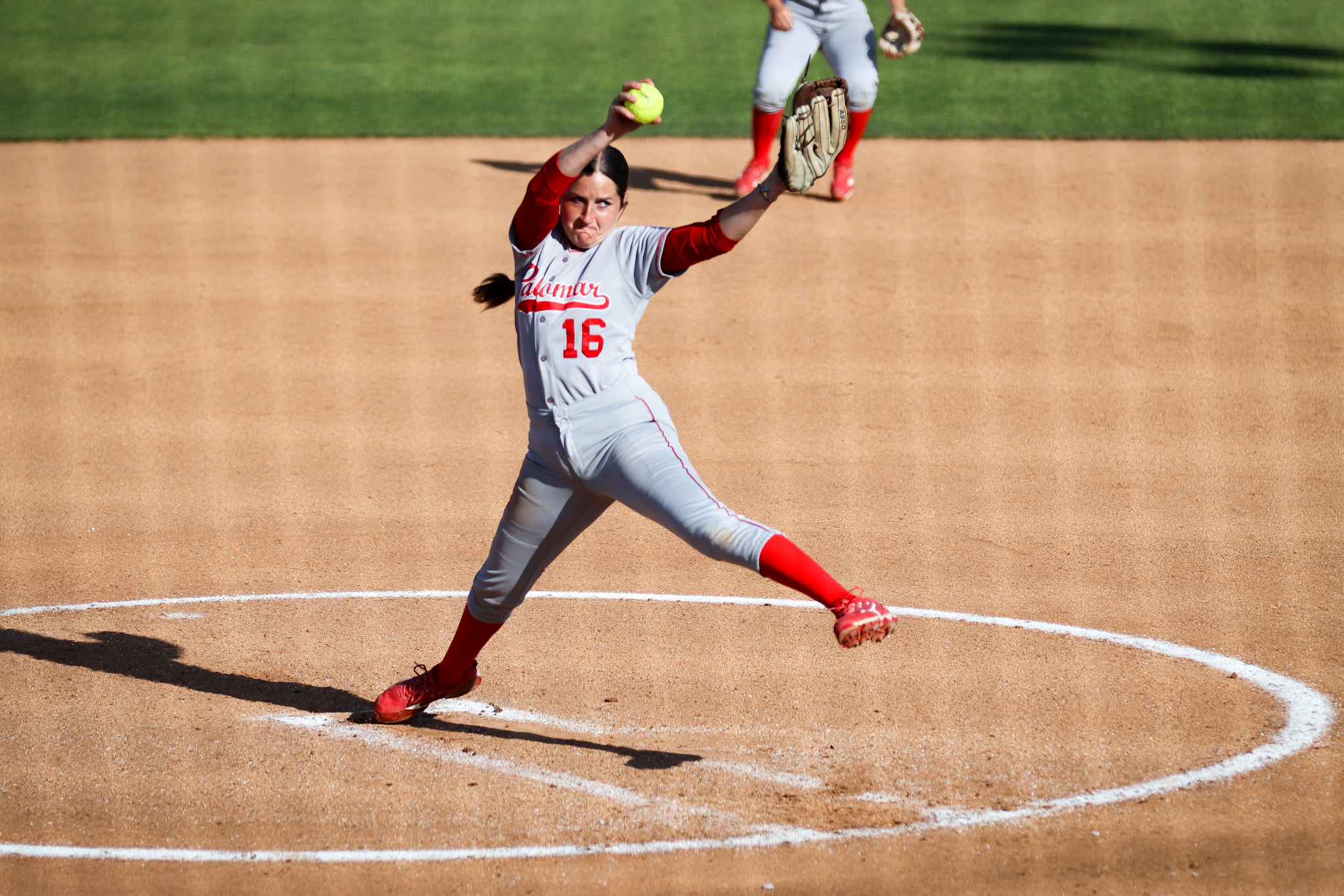 India Caldwell recorded 13 strikeouts on the first day of the CCCAA State Championship. Photo by Cara Heise.